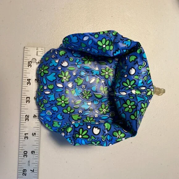 Vintage 1970s Barbie Clone Puff 'N Play Inflatable Doll Furniture Floral Blue - Picture 6 of 8